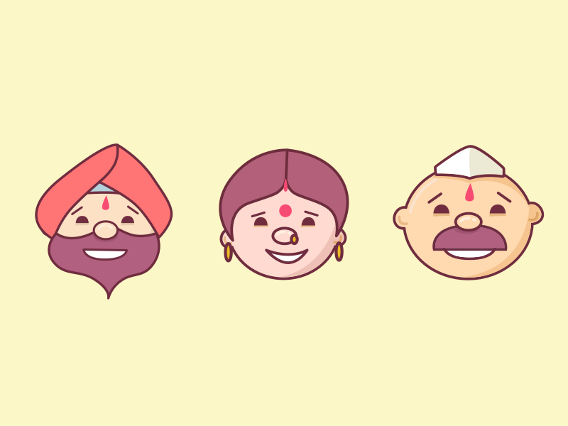 Avatar art avatar color desi faces illustration indian