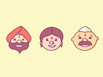 Avatar art avatar color desi faces illustration indian