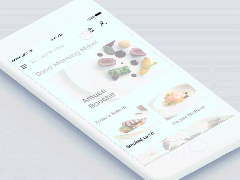 Animation for Food Delivery app animation app cards delivery food ios minimal principle