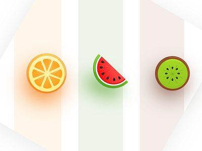 Fruit icons color fruit icon icons kiwi melon minimal orange shadow water