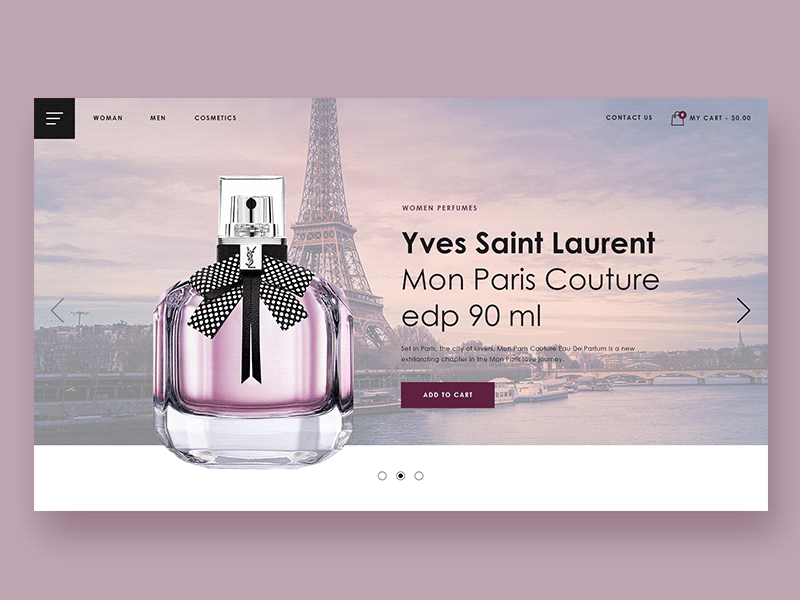 Online store Perfume design minimalism modern parfume ui webdesign