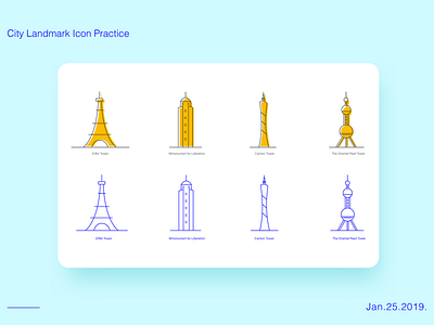 City Landmark Icon Practice icon ui