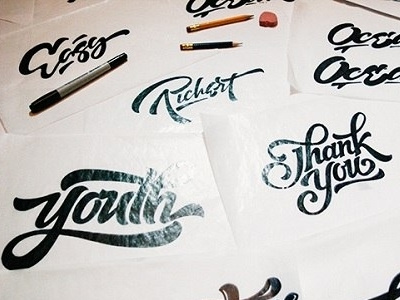 some of my sketches (2014) black brush custom lettering logo marker scripty sketch sparkling texture type typography