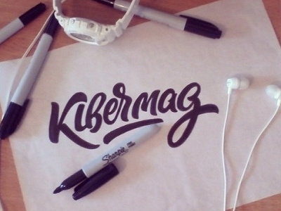 kibermag sketch art custom design font hand handlettering lettering logo logotype sign sketch