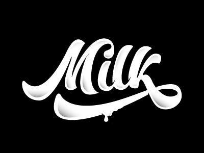 milk calligraphy design font hand handlettering lettering logo logotype sign tags