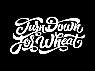 logo Turn Down For Wheat Ocean City surf beer calligraphy design font hand handlettering lettering logo logotype sign tags