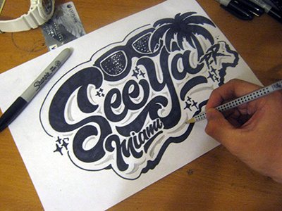 sketch See Ya pr lettering logo sketch