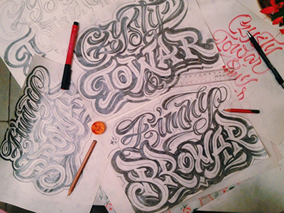 Crazy print "Czysty Towar & Zimny Browar" calligraphy design font hand handlettering lettering logo logotype sign tags