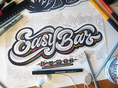 logo "easybar" calligraphy design font hand handlettering lettering logo logotype sign tags