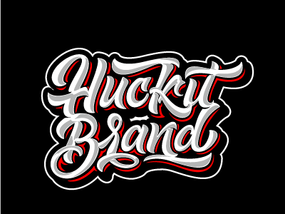 the first part of the logo "Huckit brand" jet ski based company calligraphy design font hand handlettering lettering logo logotype sign tags