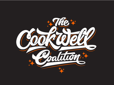 print / logo "The Cook Well Coalition" calligraphy design font hand handlettering lettering logo logotype sign tags