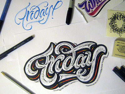 freestyle Friday calligraphy design font hand handlettering lettering logo logotype sign tags