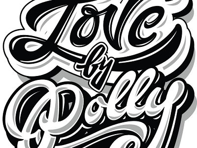 print for my friends "Love by Polly and Danny" art design font hand lettering logo logotype print type