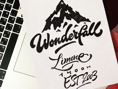 Print for "Wonderfall" art design font hand lettering logo logotype print type