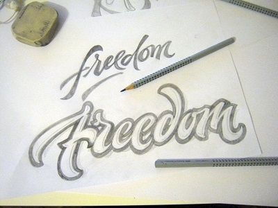 sketch Freedom art design font hand lettering logo logotype print type