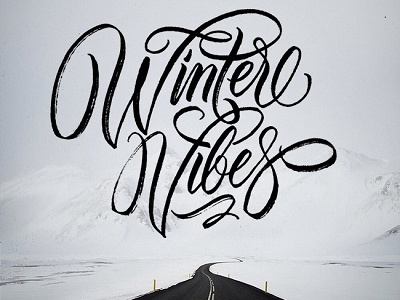 brush lettering "winter vibes" art design font hand lettering logo logotype print type
