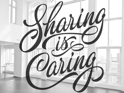 Logo "Sharing is Caring" USA. (Project for Charity)