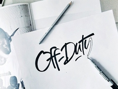 sketch logo "off-duty" art design font hand lettering logo logotype print type
