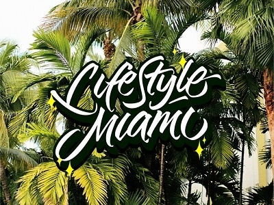 vector sketch "Lifestyle Miami" art design font hand lettering logo logotype print type