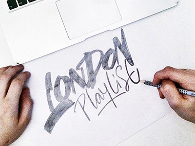 Sketch Logo "London playlist" art design font hand lettering logo logotype print type