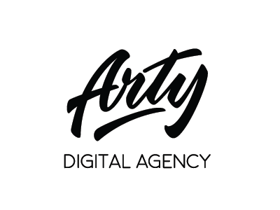 logo "Arty" digital agency art design font hand lettering logo logotype print type