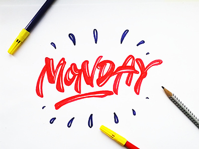 sketch " Monday " art design font hand lettering logo logotype print type