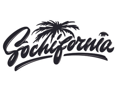 print "Sochifornia" for Anteater Clothing art design font hand lettering logo logotype print type