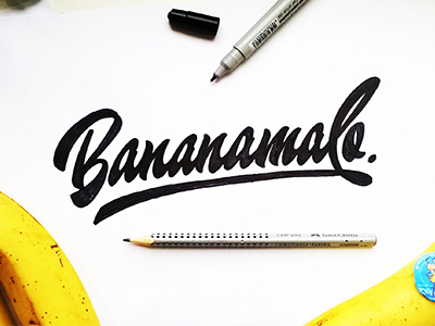 sketch 1, logo "Bananamalo.ru" art design font hand lettering logo logotype print type