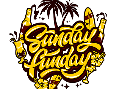 sketch,Print 2 "Sunday funday" art design font hand lettering logo logotype print type