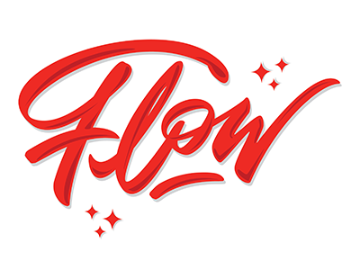 Flow art design font hand lettering logo logotype print type