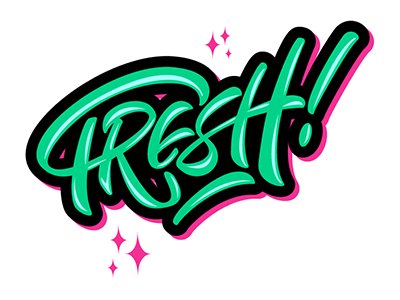 Fresh art design font hand lettering logo logotype print type