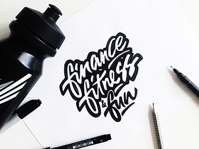 sketch,logo "Finance fitness & fun" art design font hand lettering logo logotype print type