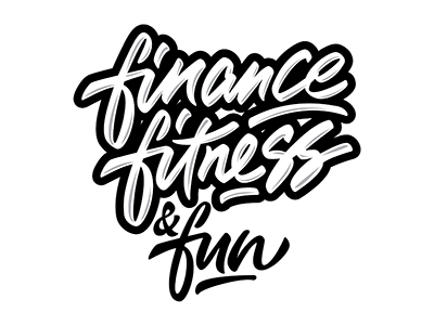 logo "Finance fitness & fun") art hand lettering logo print sketch type
