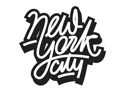 New York art hand lettering logo print sketch type