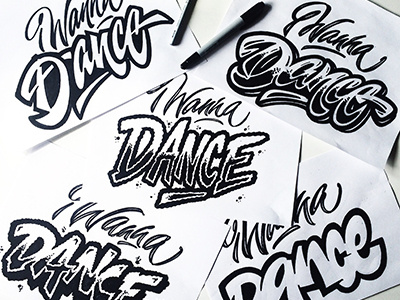 sketches "i wanna dance" art hand lettering logo print sketch type