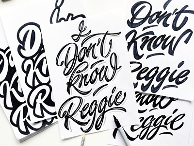 skeches print "I dont know reggie" art hand lettering logo print sketch type