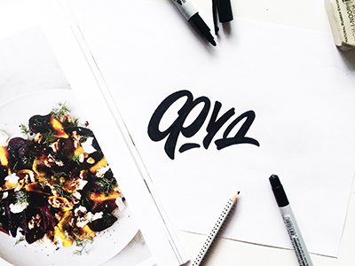 sketch, logo "фуд" (food) art hand lettering logo print sketch type