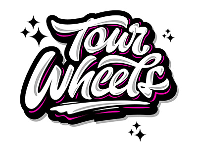 print Tour Wheels art hand lettering logo print sketch type