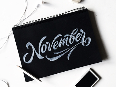 hey! sketch "November" art hand lettering logo print sketch type