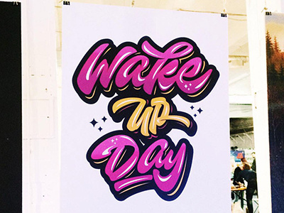 My poster on exhibition "Wake up day" ✌🏻 art hand lettering logo print sketch type