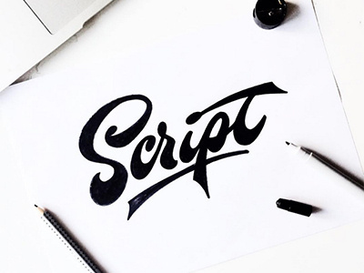 sketch Script art hand lettering logo print sketch type