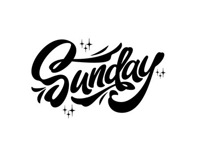 vector "Sunday" art hand lettering logo print sketch type