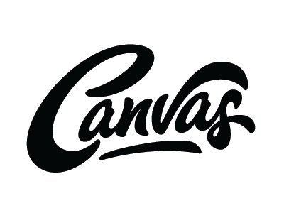 logo for "Canvas" art hand lettering logo print sketch type
