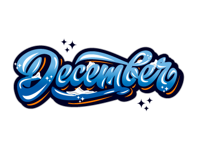 vector December art hand lettering logo print sketch type