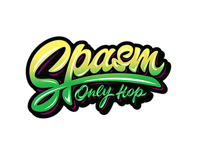 YO!Print "Spasm Only hip-HOP" art hand lettering logo print sketch type