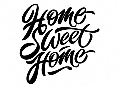 vector,print "Home sweet home" art hand lettering logo print sketch type