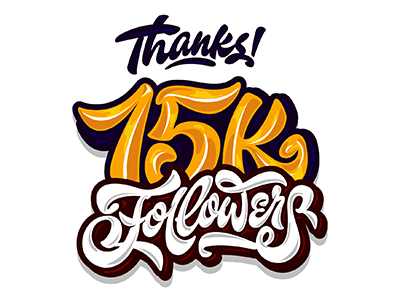 vector - wow!15k followers instagram!!