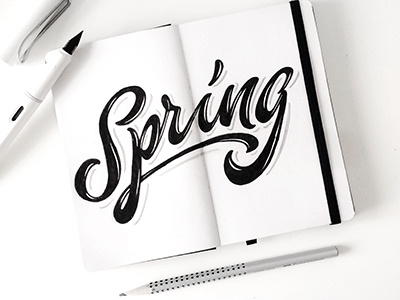 hey!sketch Spring! art hand lettering logo print sketch type