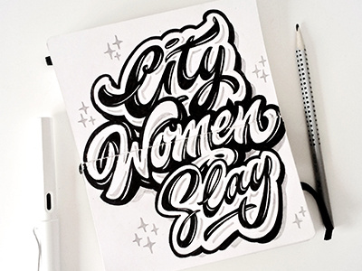 Hey Sunday!sketch , print on t-shirt "Сity women slay"