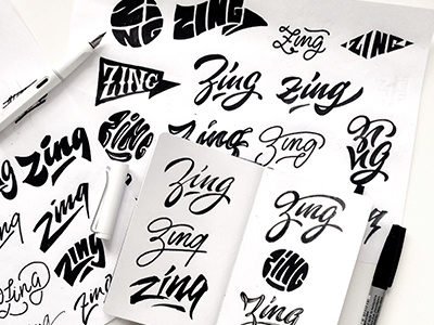 workflow, logo design "zing"